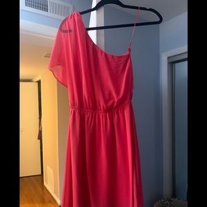 XS Pink One-Shoulder Express Dress